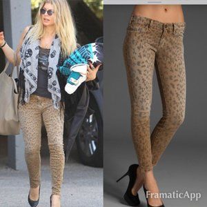 Faded leopard jeans